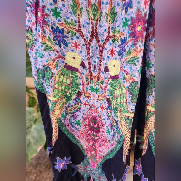 New SMALL fit XS ? women CLEOBELLA boho lounge pajama pants birds elastic waist - Picture 6 of 16